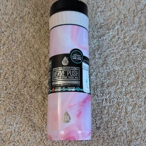 NWT TAL 160z Verve Push Stainless Steel Travel Mug Pink Marble